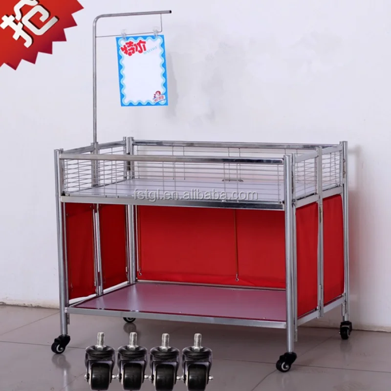 [Customized]Supermarket Promotional Car Clothing Store Float Shelf Display Stand Vending Car Special Sale Promotion Stand Foldin