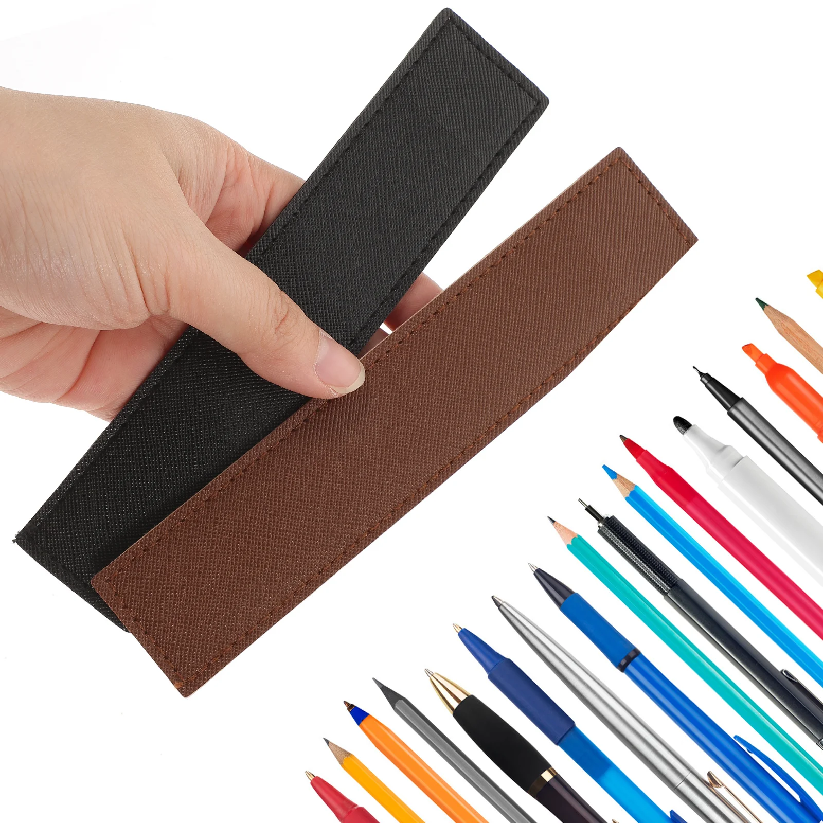 

12Pcs Pen Pouch Sleeve Single Pen Holder Elegant Office School Use Holder Pouch Pencil Case Pencil Sleeve