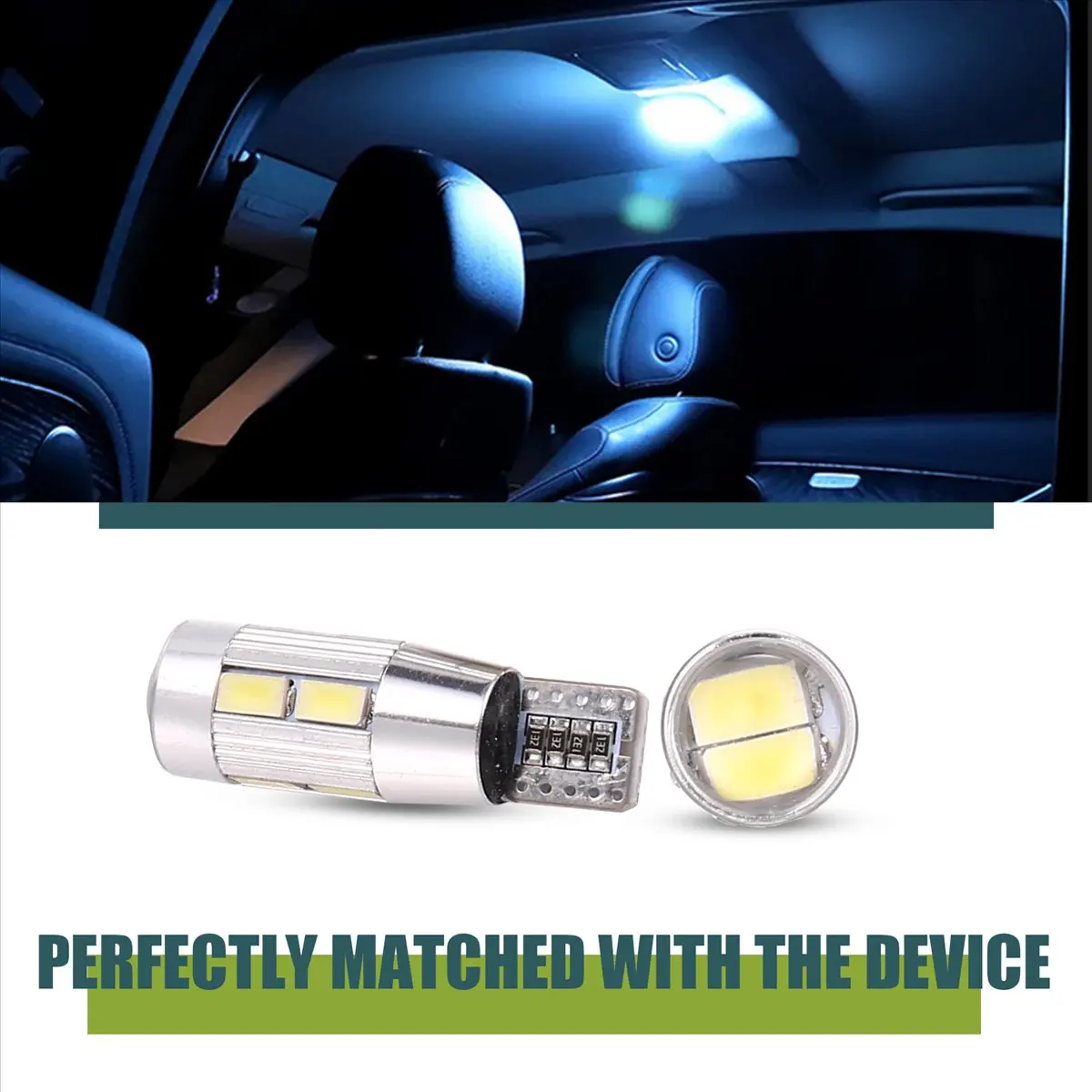 2PCS W5W T10 6000K 5630 10 SMD Car LED Bulb Turn Singal Light White Main in Car Light