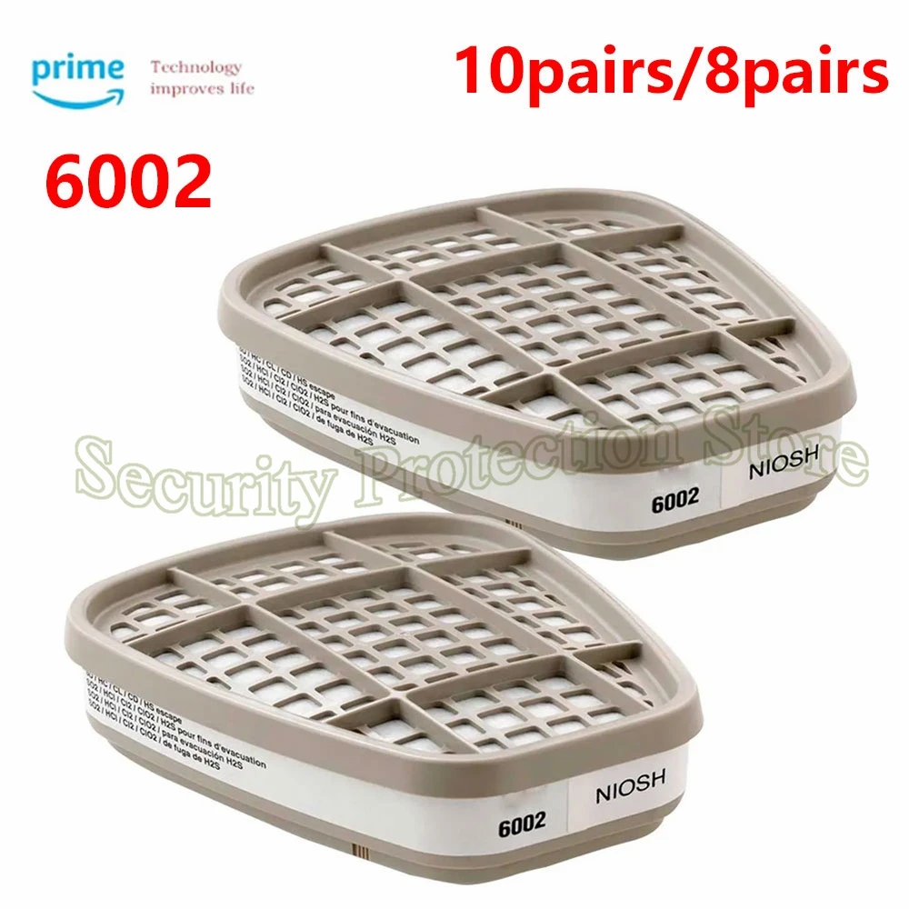 

6002 6003 Respirator Cartridge For Acid gases Chlorine Hydrogen Chloride Sulfur Dioxide Chlorine Dioxide or Hydrogen Sulfide