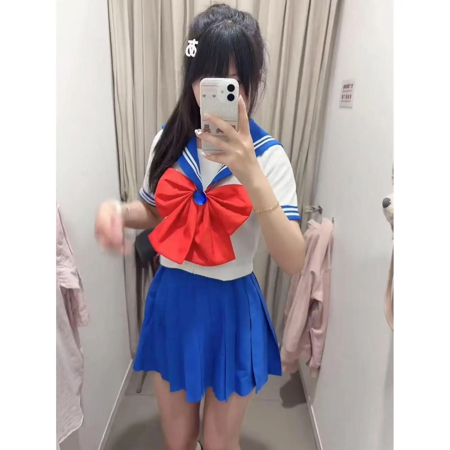 plus Size Sailor Suit Set for Beautiful Girls College Style Shirt Top And JK Skirt Outfit Casual Wear Four Seasons Suitable