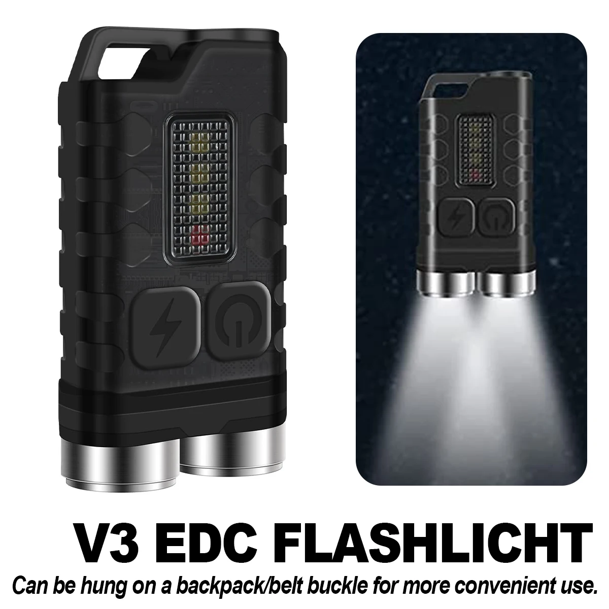 

V3 Led Keychain Portable Flashlight Type C Mini Power Rechargeable Waterproof Usb Uv Torchlight Powerful Flashlights High Pocket