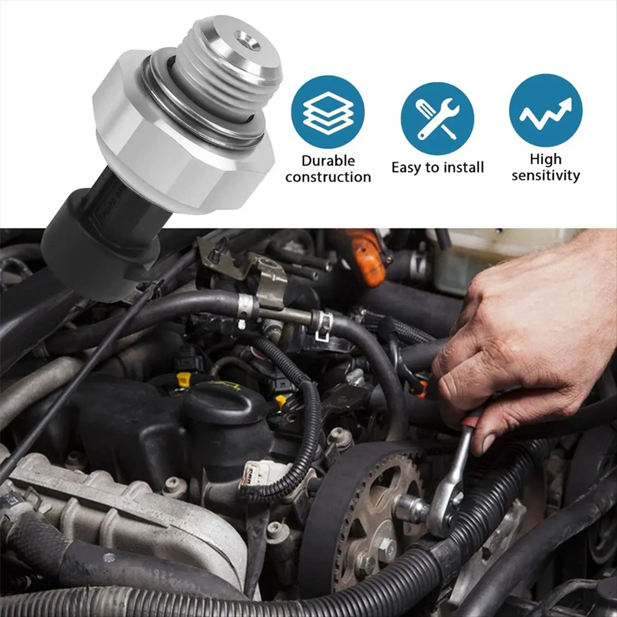 A45I 12677836 Oil Pressure Sensor Switch/with Screen Filter D1846, Engine Oil Pressure Sensor with Filter 917-143