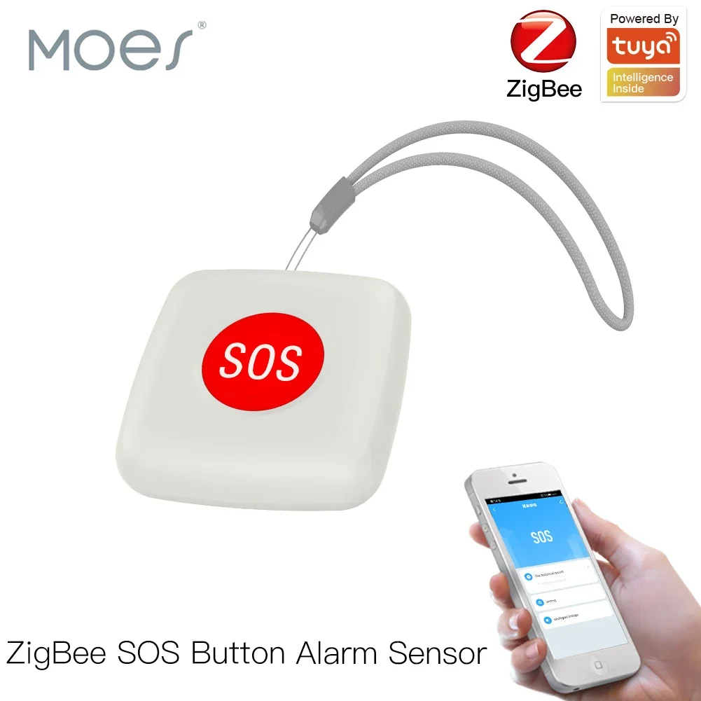 

Tuya ZigBee SOS Button Sensor Alarm Elderly Children Alarm Emergency Help Switch Tuya Smart Life App Remote Control