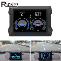P22 Car HUD Head Up Display On Board Computer Digital Clock Slope Meter GPS Speedometer OBD2 Diagnostic Tools Instrument Cluster