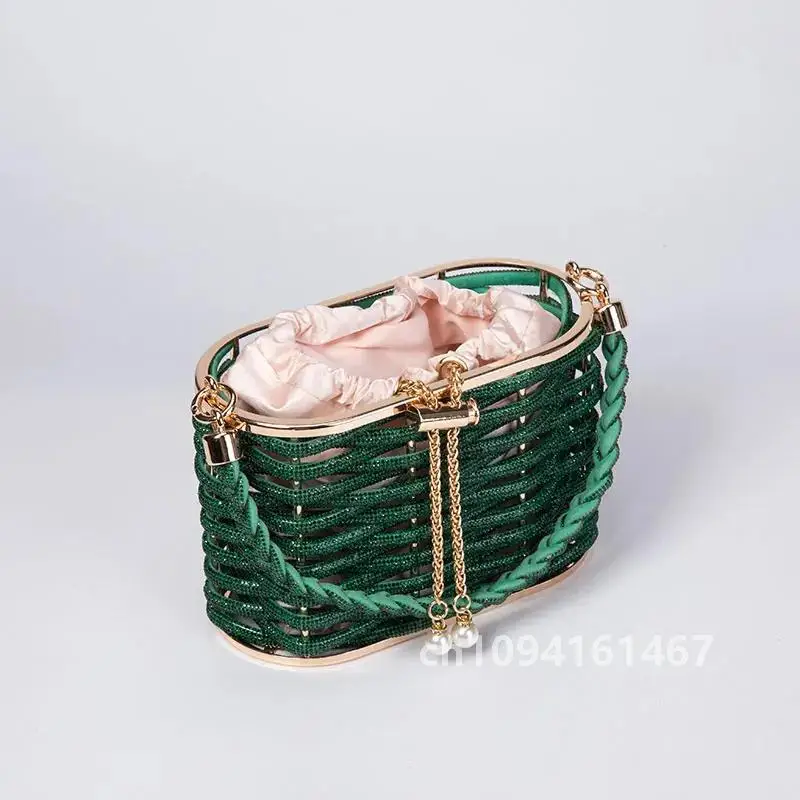 Handbag Shoulder Glitter Pearl Wedding Party Clutch Purse Diamonds Shiny Beading Evening Bag Crossbody Rhinestone Luxury Woman