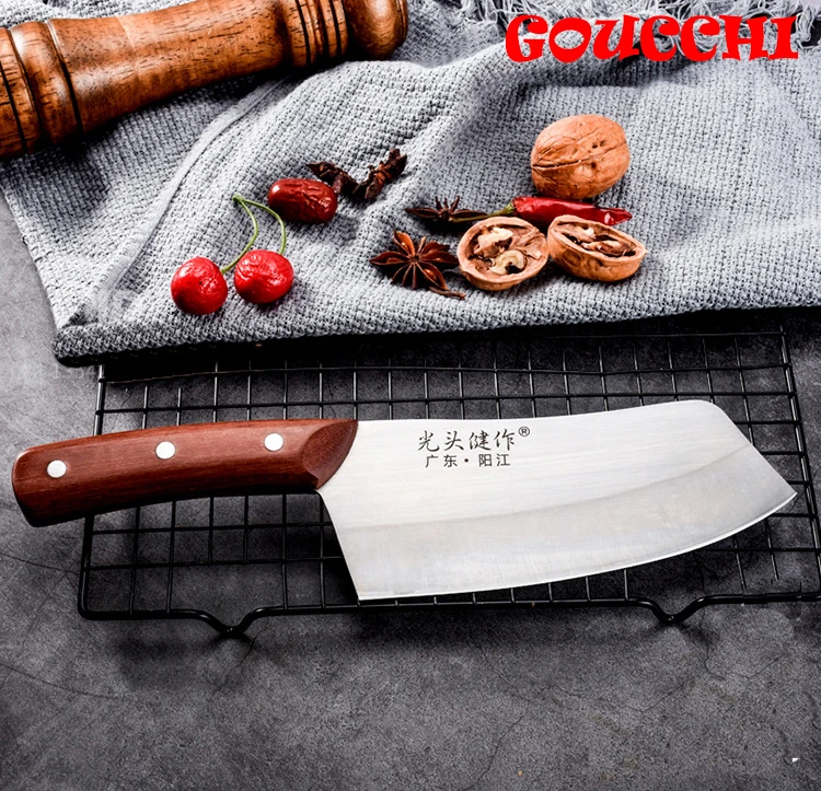 

Chinese Old Fashion Kitchen Knife Wood Handle Meat Fruit Vegetable Fish Butcher Knife Chinese Cleaver Knife Chef Cooking Tools