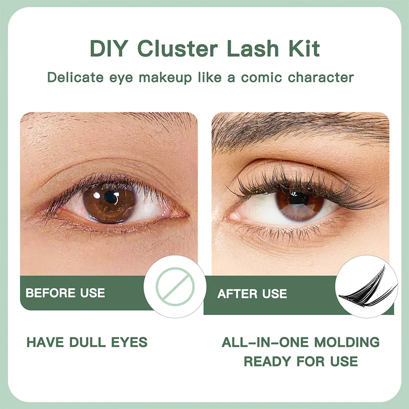 JIZI-LASH DIY pestañas postizas de girasol extensiones de pestañas naturales suaves con rizo en C maquillaje de pestañas individuales de Anime