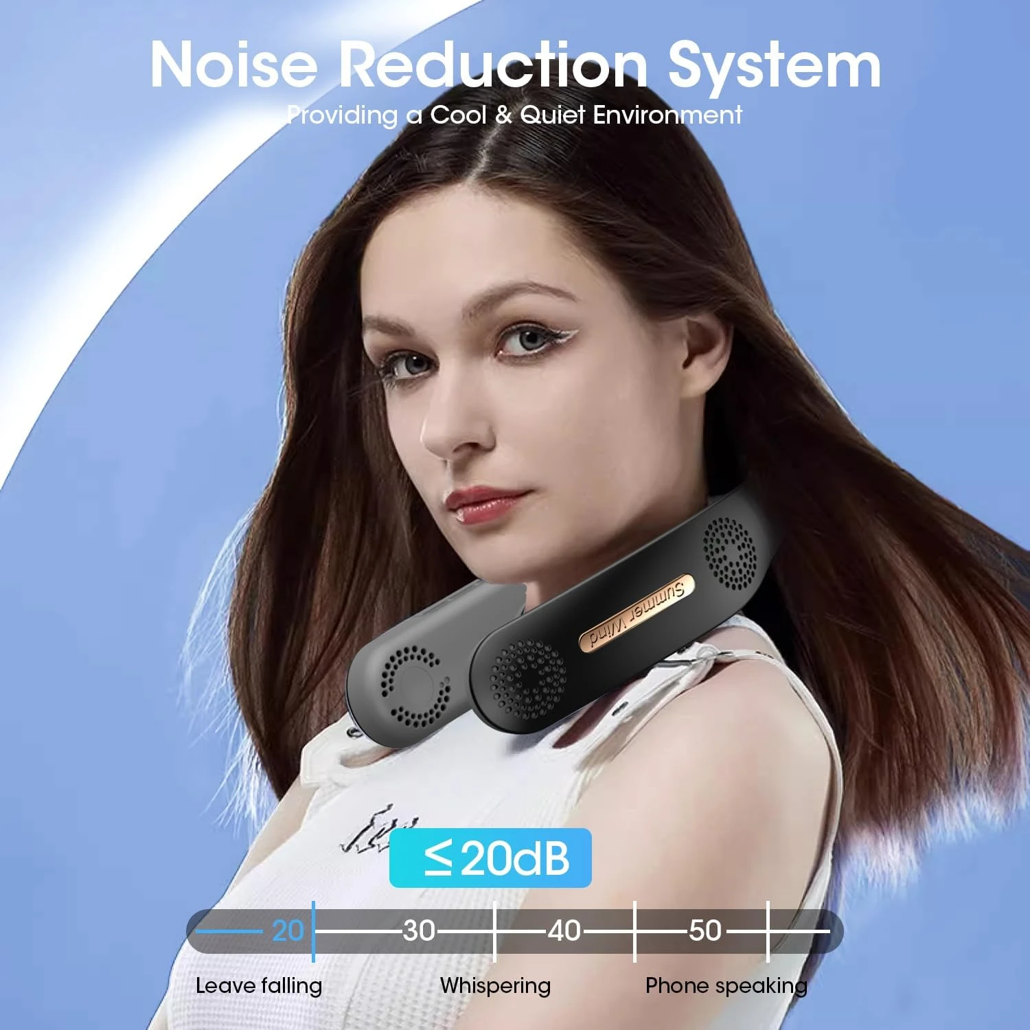 عزز راحة التبريد الخاصة بك مع مروحة رقبة توربو محمولة أنيقة وقوية بدون شفرات - متينة بقوة 6000 مللي أمبير في الساعة وقابلة لإعادة الشحن عبر USB Fa