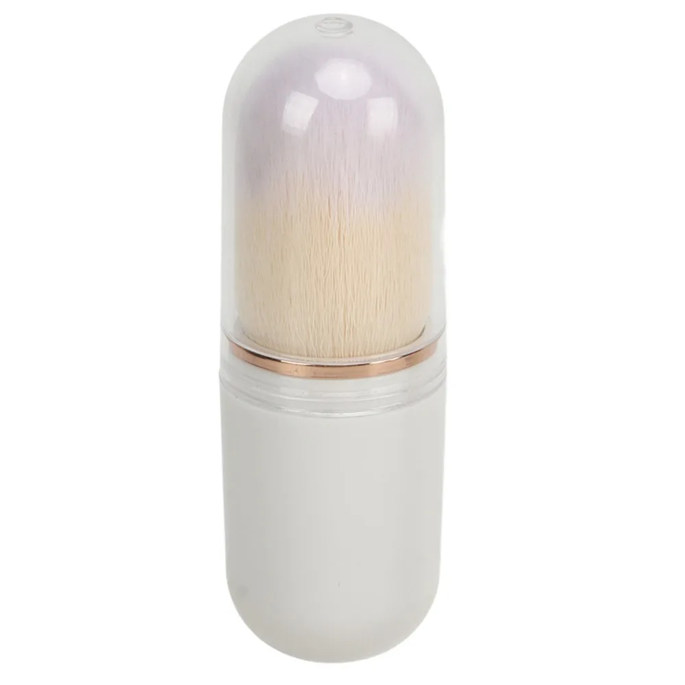 Capsule Retractable Nail Dust Brush Retractable Rhinestone Handle Capsule Shape Powder Brush Soft Bristles Ergonomic