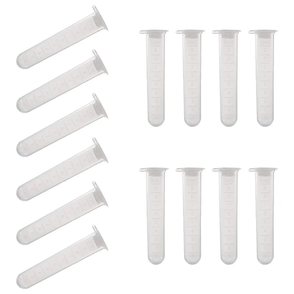 

200pcs 10Ml Centrifuge Tubes High Transparency Plastic Laboratory Test Tubes With Scale For Science Experiments Lab