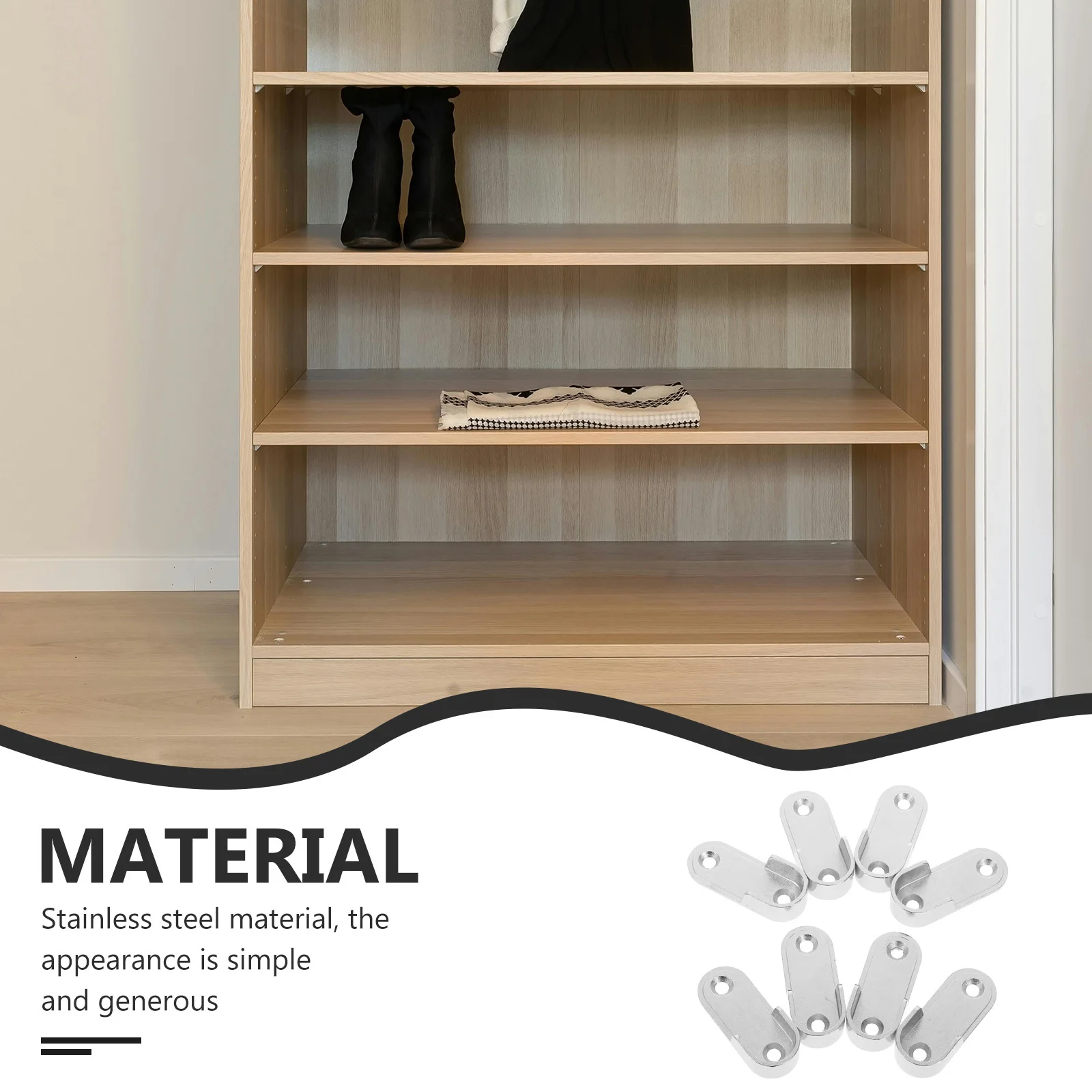 8 قطعة خزانة من الفولاذ المقاوم للصدأ قضيب بين قوسين 15 مللي متر الثقيلة شفة المقبس خزانة قضيب دعم بين قوسين المقبس قوس