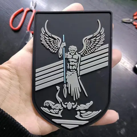 Emblema de Moral PVC com Gancho e Laço, com a frase 'O Bem Vence Sempre', para Roupas, Militar, Exército, Arcanjo, Adesivos para Mochila Tática