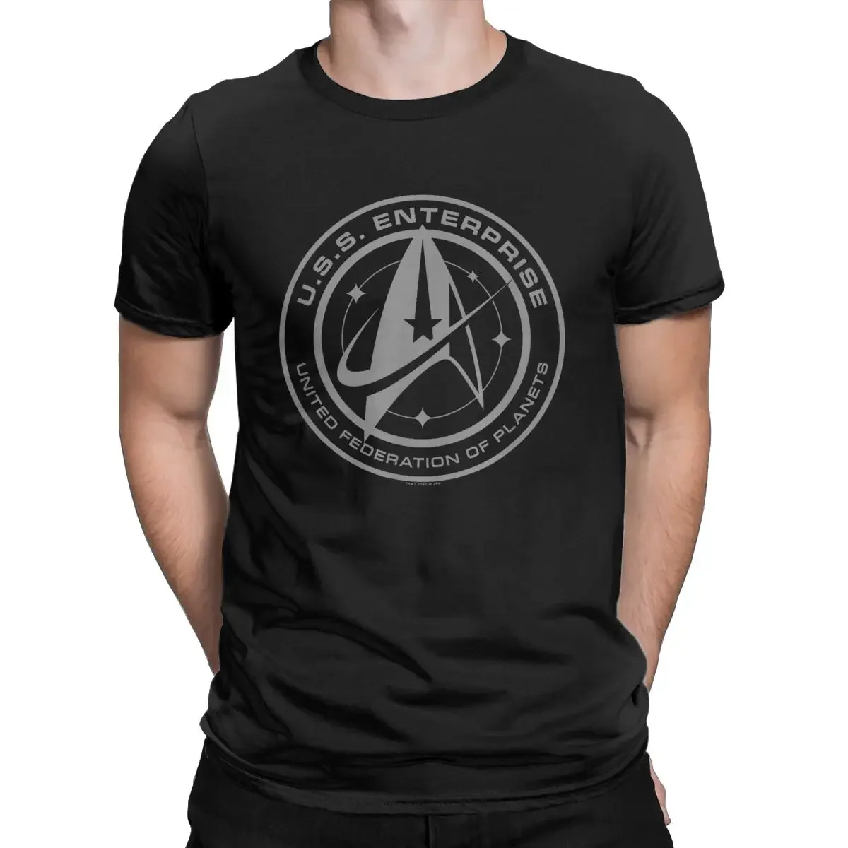 Men Stars Treks Discovery Enterprise Crest Oversized T Shirts movie tv Series Tops Short Sleeve Round Neck Tee Shirt T-Shirts