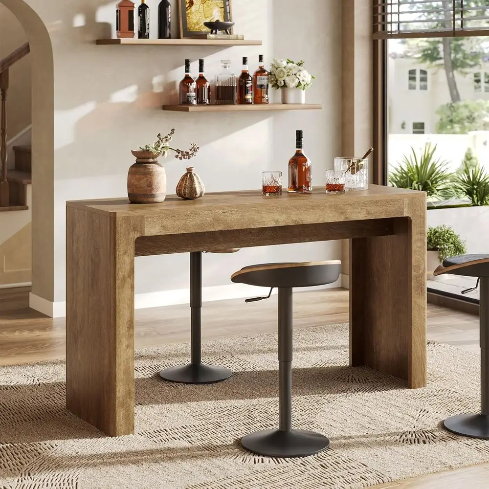 

63 Counter-Height Dining Table, Suitable for 4-6 People, Ideal for Home Bars, Kitchens, and Bistros