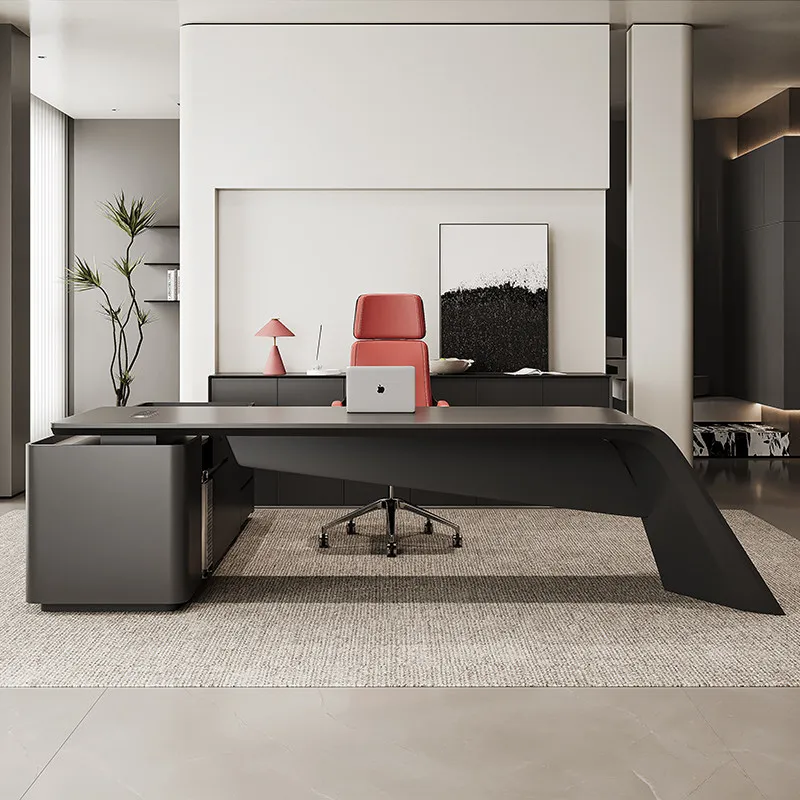 180 200 220 240 260 280 300 320 340cm multi-functional baking paint Computer desk With side cabinet escritorio office furniture