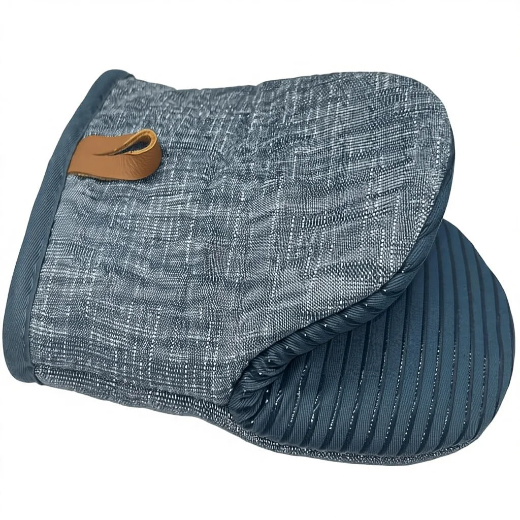 

1 пара мини-рукавиц для духовки, хлопковые, силиконовые, термостойкие, 500F, нескользящая поверхность, подвесная петля, можно стирать в машине, кухня