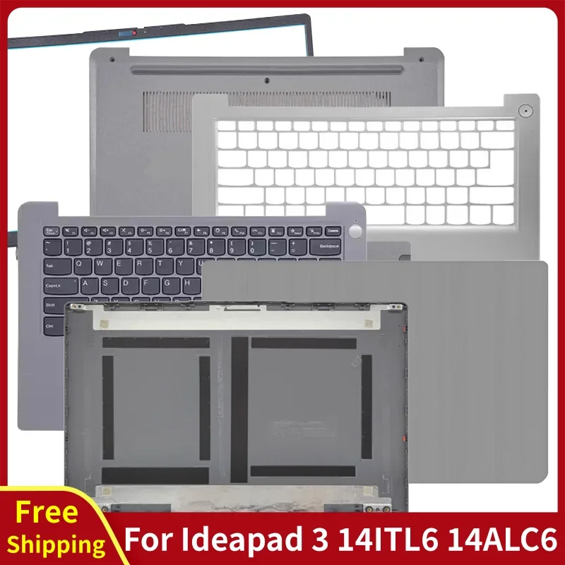New For Ideapad 3 14ALC6 14ITL6 14ADA6 14S 2021 Rear Lid Back Cover/Front Bezel/US keyboard/Palm rest/Bottom Case Computer Parts