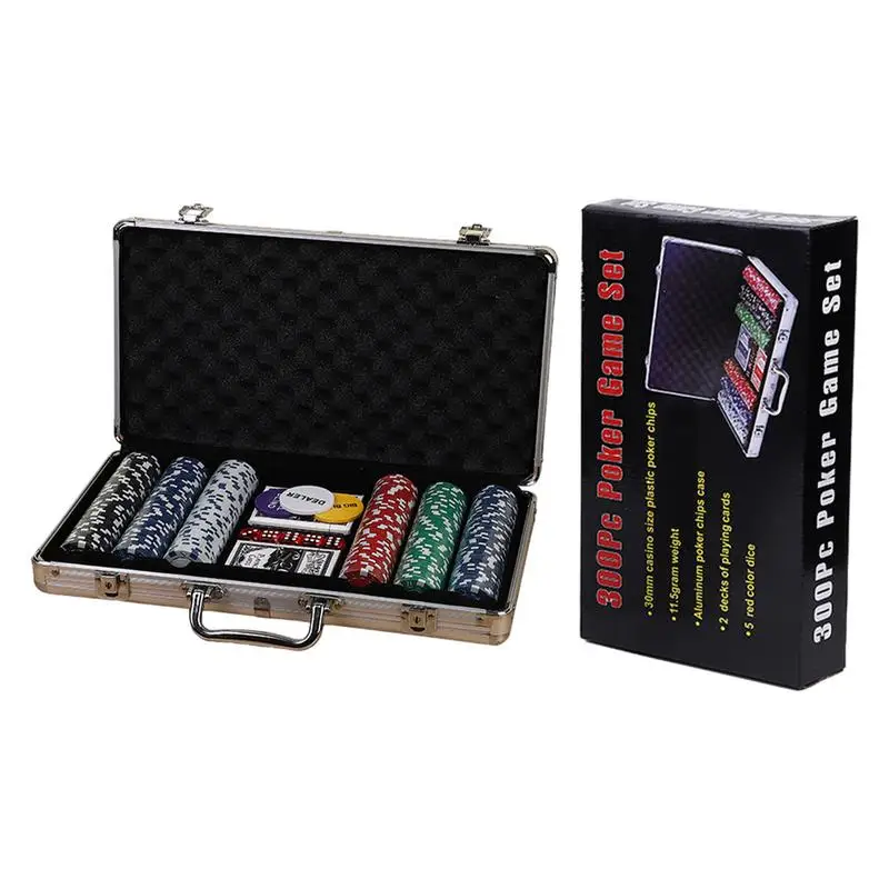 Poker 300 Chips Set Multipurpose Professional Poker Chips Casino Chips Set Colorful Poker Set With Numbered Chips Complete Poker