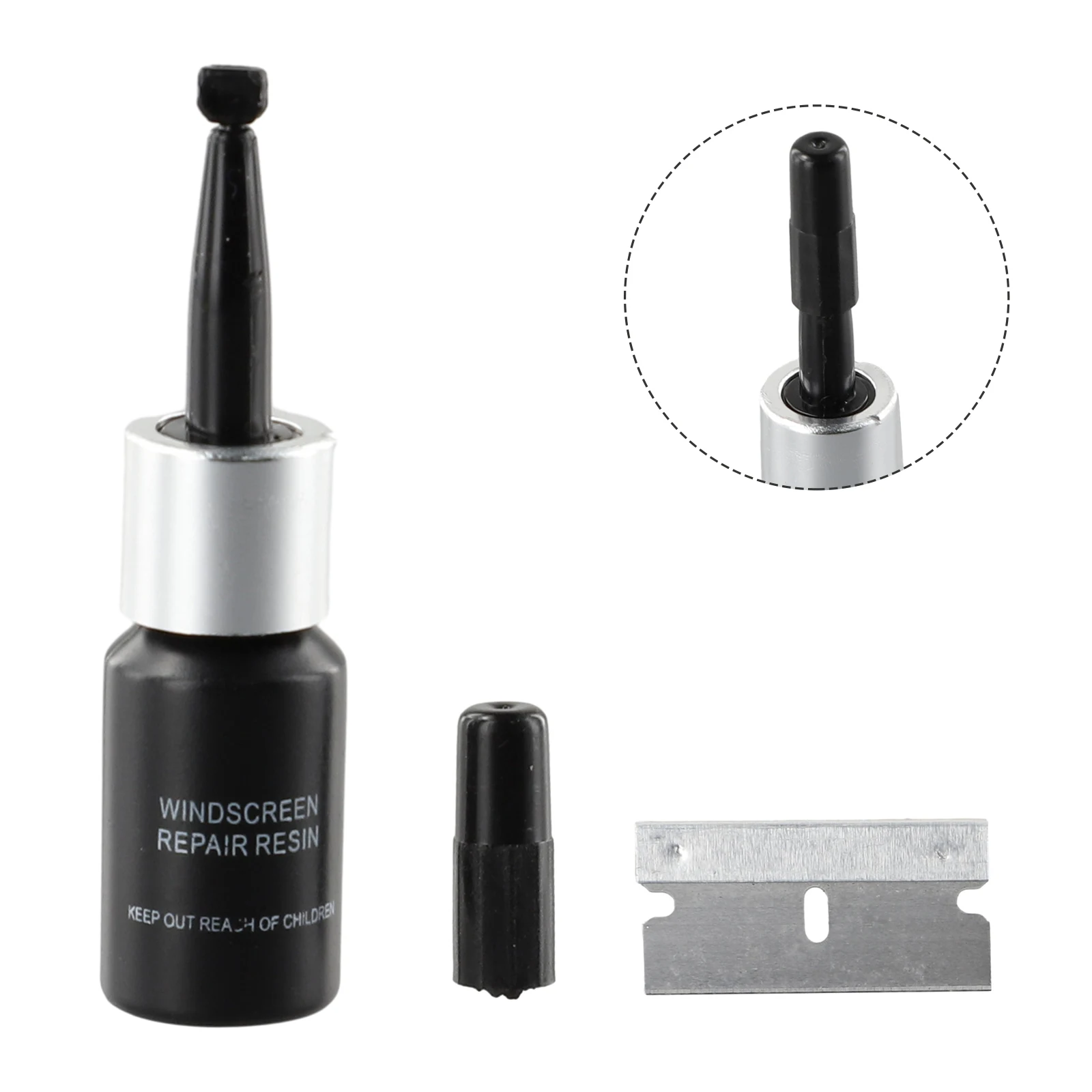 5Pcs/set Auto Glass Nano- Repair Fluid Windshield Repair Glass Repairing Fluid Repair Fluid Windshield Resin Crack Tool Accessor