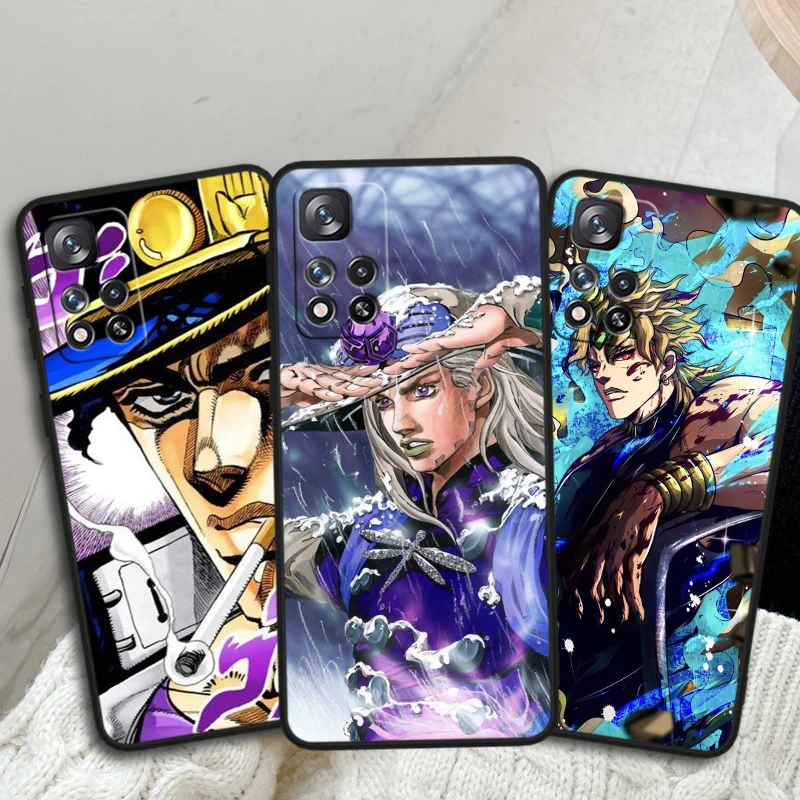 Funny Anime JOJO Cover For Redmi Note 13 12 11S 11 10S 10 Pro Plus Redmi 13 12C 10C Soft Black TPU Phone Case