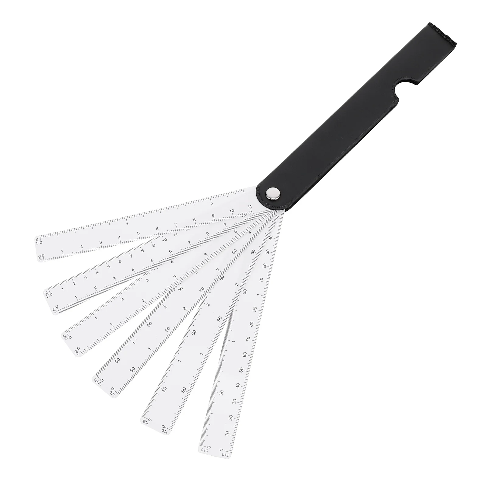 Folding Sector Multifunctional Measuring Scale Design Tool Artists Students Architects Fashion Interior Clear