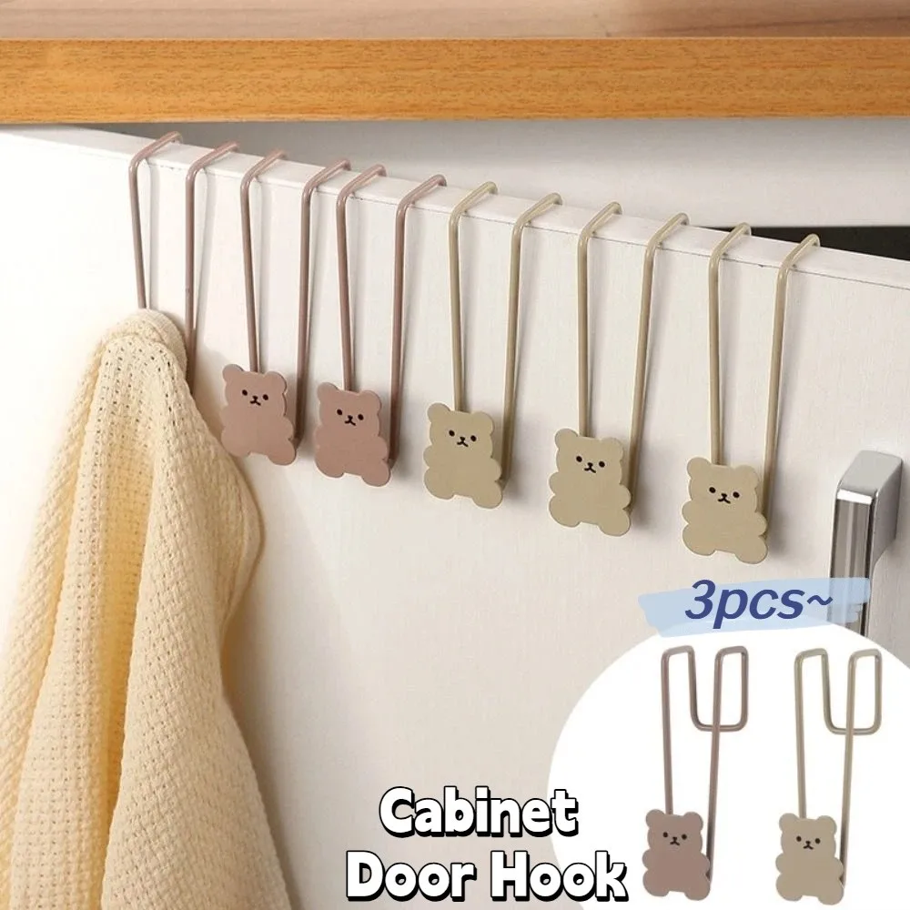 

Набор из 3-х подвесных органайзеров для шкафа в виде мультяшных медведей, разноцветные, без перфорации, для дверей, экономия места