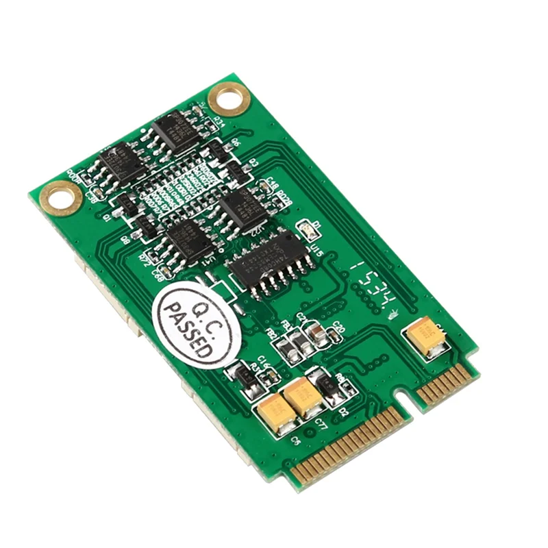 Mini PCIe 4 Ports RS422 RS485 Db9 Com Half Size Mini PCI Express Serial Port Industrial I/O Controller CardJAS