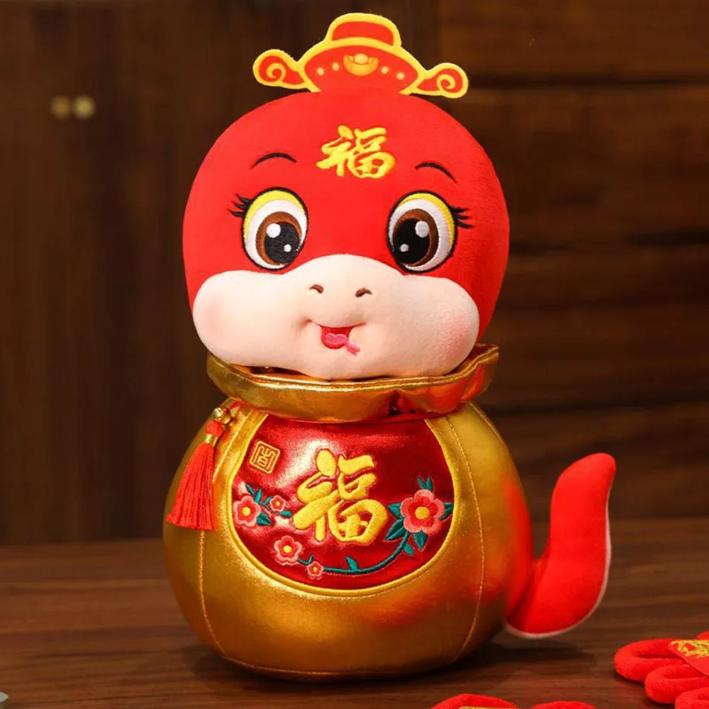 

Cute Lucky Bag Snake Doll New Year Deco Snake Mascots Soft Snake Figure Spring Festival 2025 Snake Year Mascots Toy