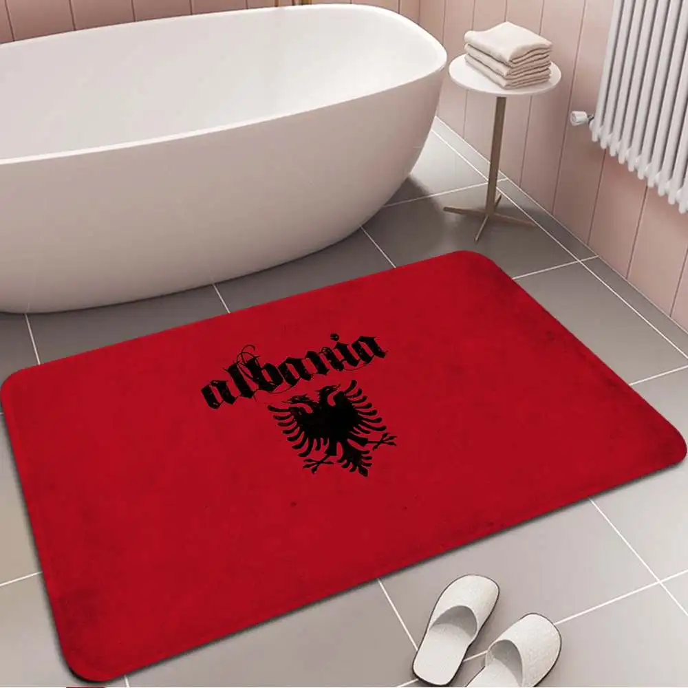 Albania Flag Bathroom Mat Washable Non-Slip Living Room Sofa Chairs Area Mat Kitchen Bedside Area Rugs