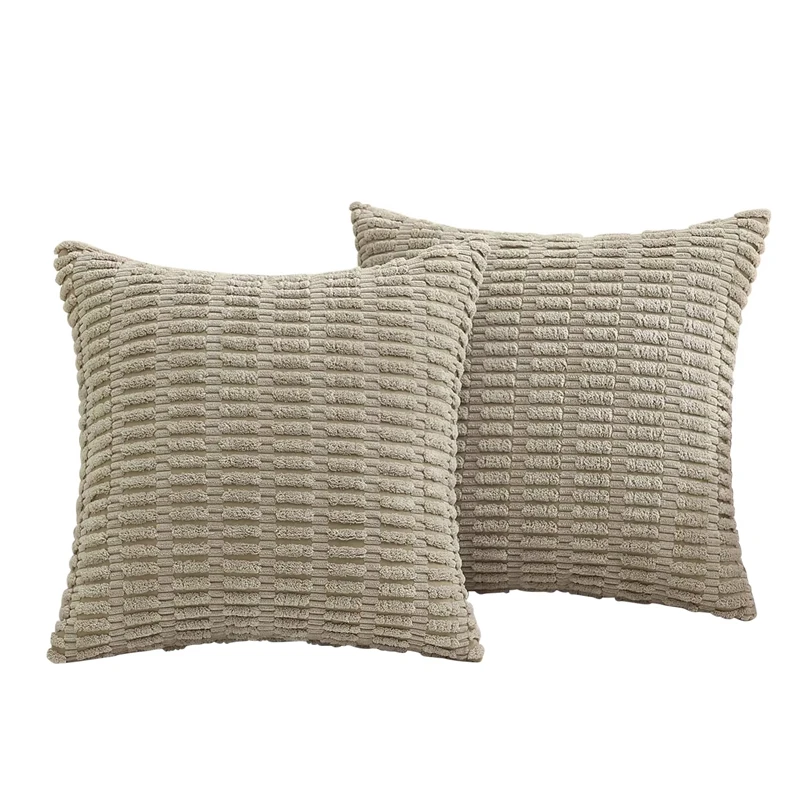 

Homaxy Corduroy Striped Cushion Cover 50x50cm Square Pillow Cover Soft Pillow Case 45x45 Luxury Decor Pillowcase For Living Room