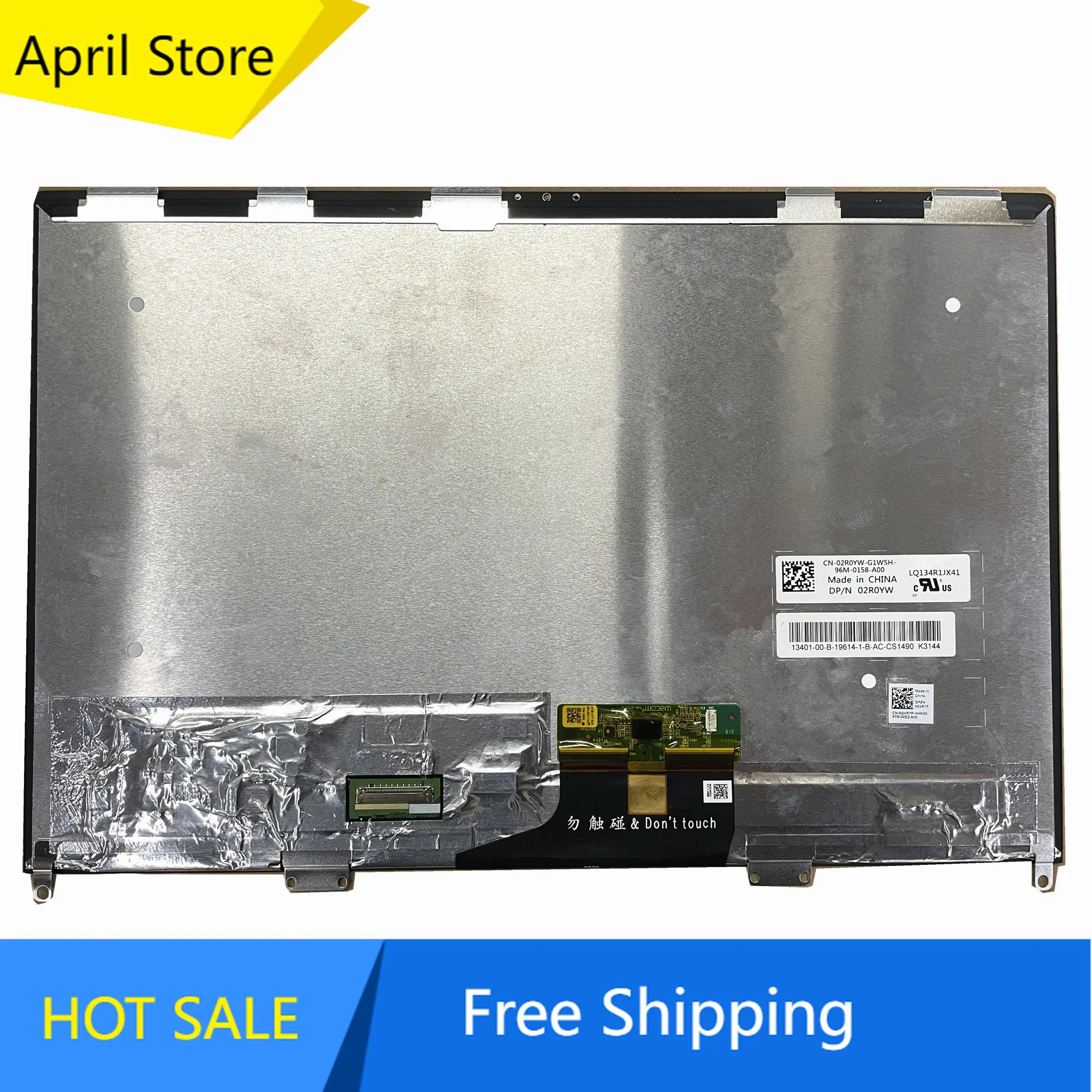 

13.4'' Laptop LCD Touch Screen Digitizer Assembly for DELL LQ134R1JX41 DP/N: 02R0YW 3840*2400 No-frame