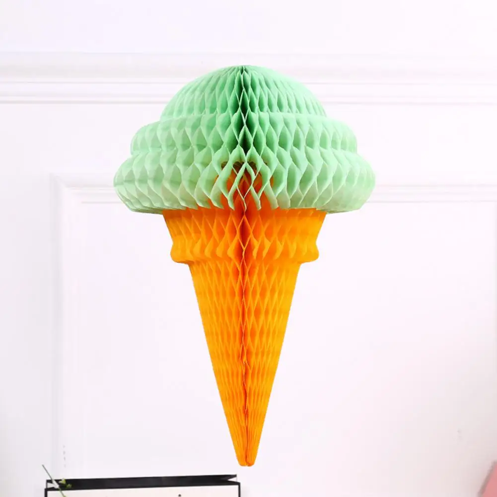 Fashionable Ice Cream Decorations Multi-functional Indeformable Smell-less Paper Ice Cream Banner Ultra-light