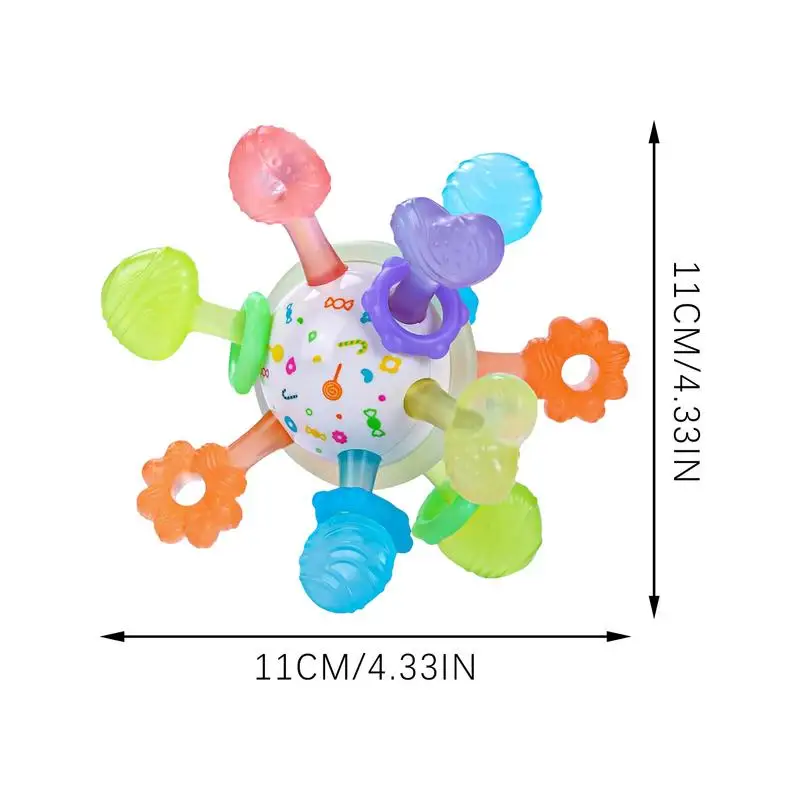 Mainan Gigit untuk balita, Mainan Gigit latihan pegangan menenangkan tekstur lembut untuk natal ulang tahun dan