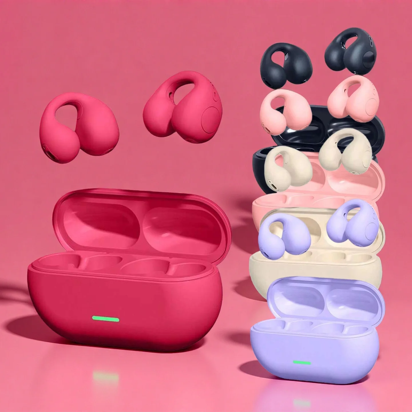 T75 Fone سماعة رأس بخاصية البلوتوث 5.3 سماعات توصيل الهواء اللاسلكية كليب الأذن الموسيقى إلغاء الضوضاء HD دعوة الرياضة الألعاب سماعة