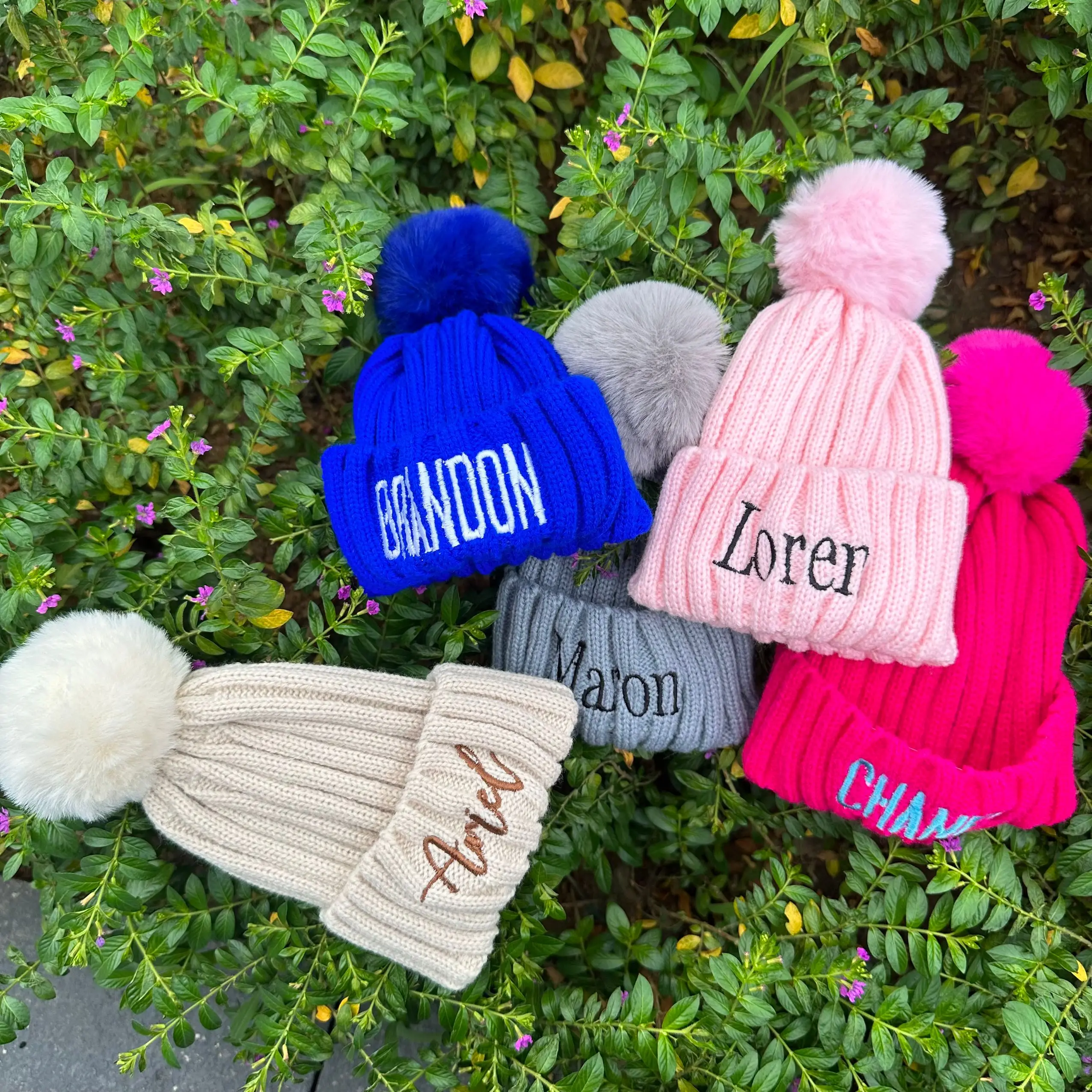 Gepersonaliseerde Herfst Ad Winter Kinderen Verdikte Snoep Gekleurde Wollen Bal Wollen Muts Gebreide Muts Voor Jongens En Meisjes Babypullover