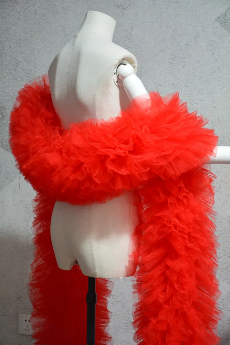 ball party Club nightclub cape bridal Tulle Boa Ruffle shawl wrap wedding accessories custom color