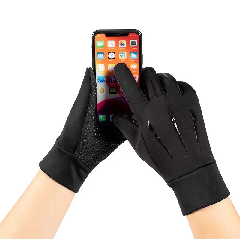 Wind- und wasserdichte, mit Fleece gefütterte, warme Motorrad-Winter-Kältebeständige Reitausrüstung – Vollfinger-Touchscreen-Handschuhe für Herren