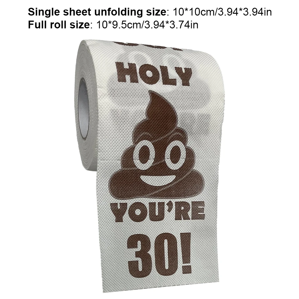 Poop Printed Happy Prank Toilet Paper Funny Toilet Paper 30st Birthday Decorations Toilet Paper Birthday Gifts for Women and Men