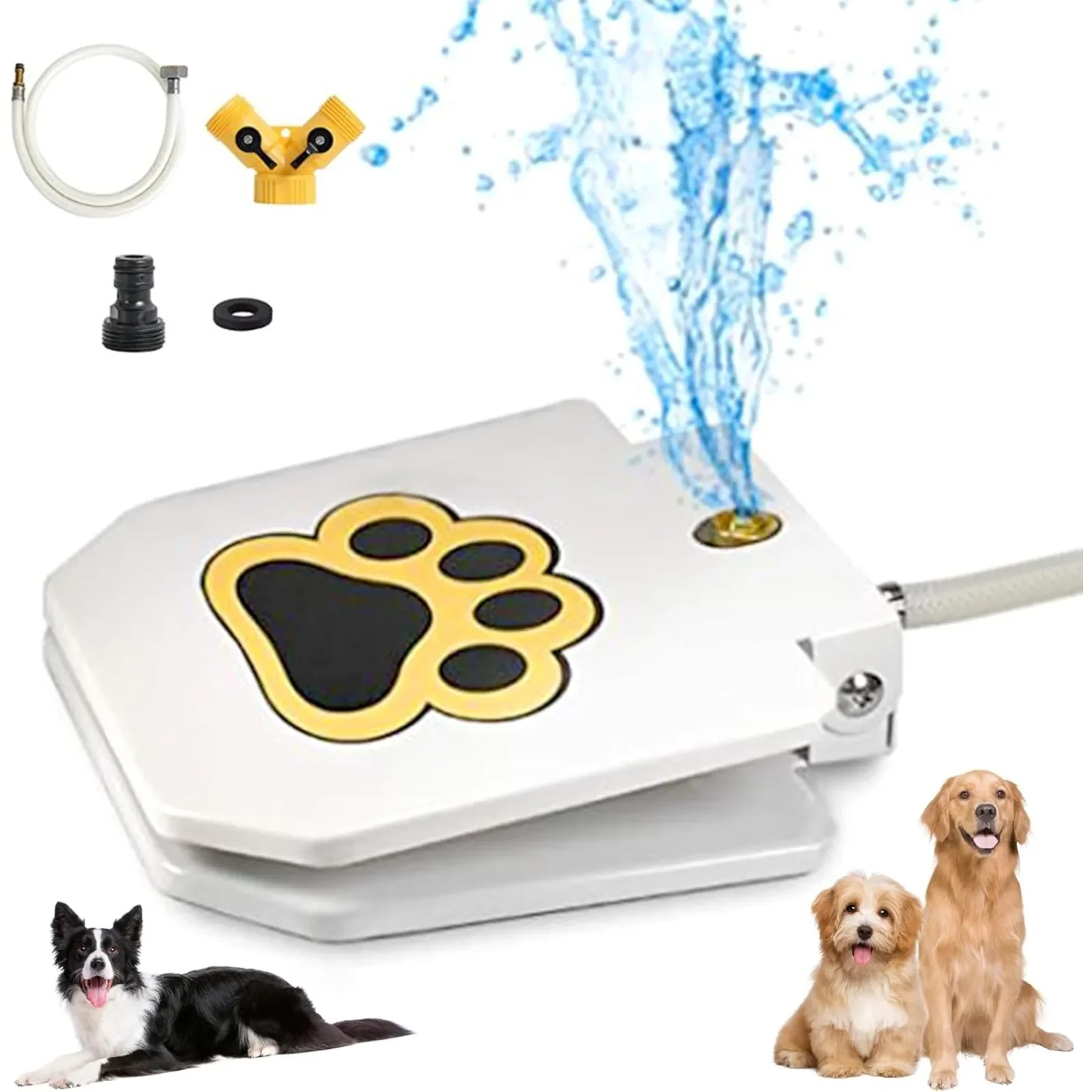 

Dog outdoor drinking fountain step-on,easy paw activated drinking water pet dispense,provide fresh water,durable and easy to use