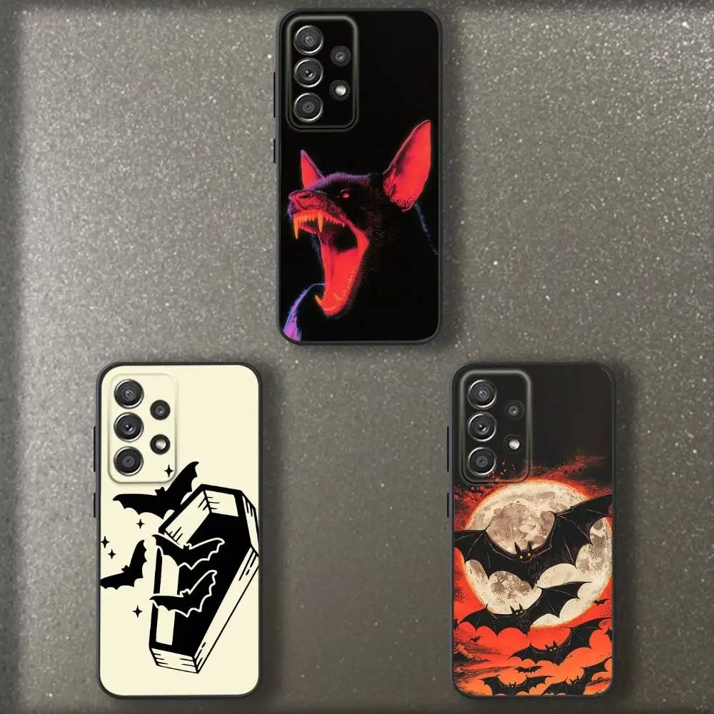 

Animal Gothic Bat Phone Case For Samsung S 25,24,23,22,30,21,10,9,Ultra,Plus,Lite,FE,4,5 G Soft Black Case