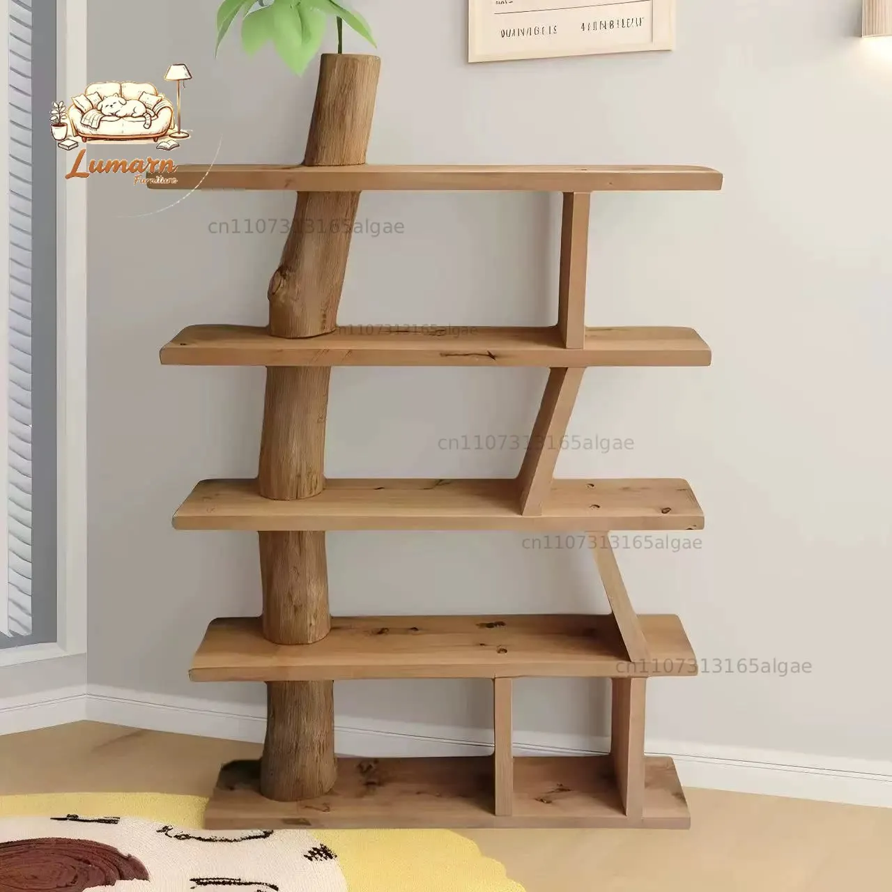 Solid wood shelf, study, living room, bedroom, famous place