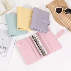 A6 Macaroon Fresh Color PU Leather DIY Binder Photocards Collect Book Diary Agenda Planner DIY Cover Album Stationery