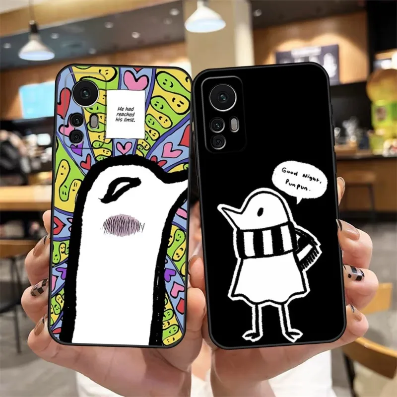 Oyasumi Punpun Minimalist Punpun Phone Case For Redmi Note 11S 11 10 10S 9S 8T 7 8 8A 9 9A 9C 9T 10 10X Black Silicone Coque