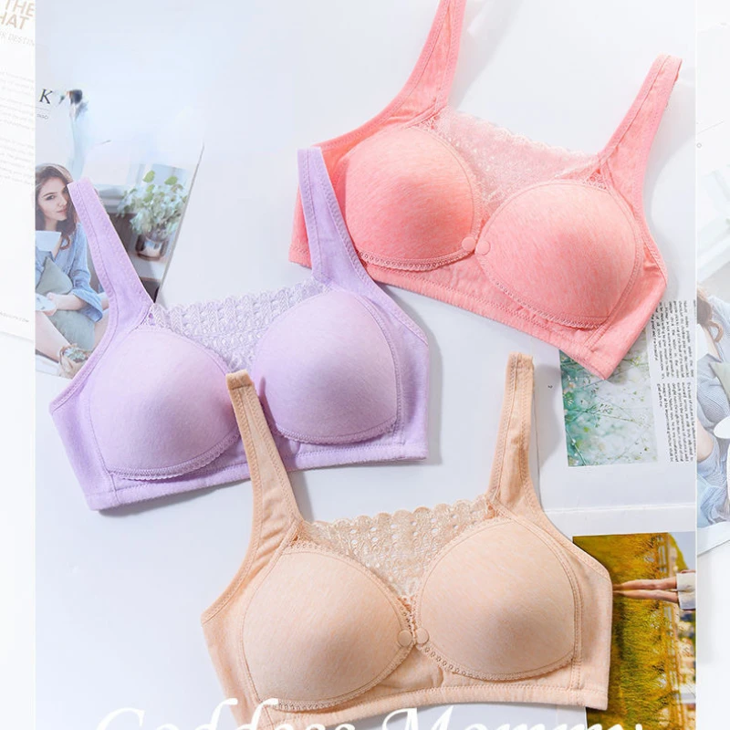 Reggiseno per allattamento con chiusura a bottoni con apertura frontale per prevenire l'esposizioneDurare la gravidanza senza ferretto che raccoglie biancheria intima per l'allattamento dopo il parto