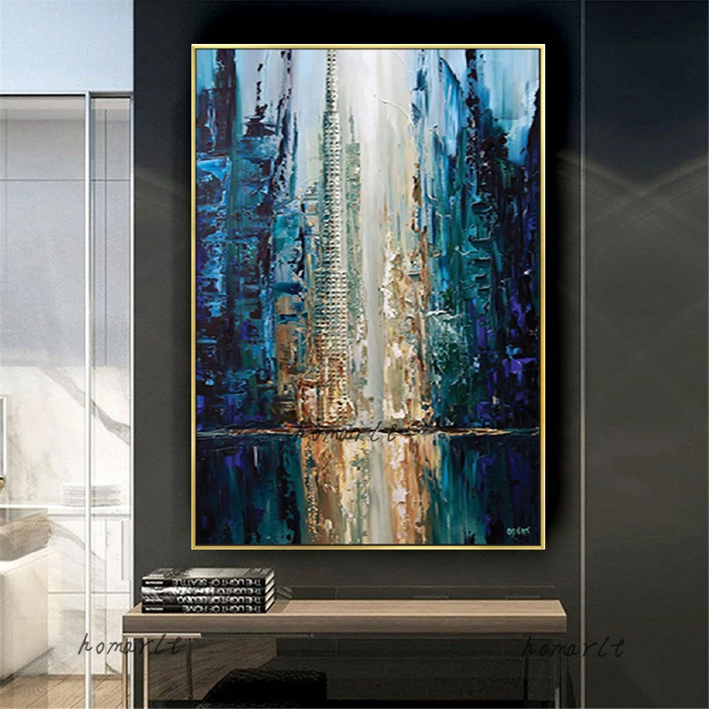 

2022 Abstract Texture Acrylic Canvas Paintings Wall Decor Blue Picture Art 100% Hand-Painted Latest Design Oil Painting