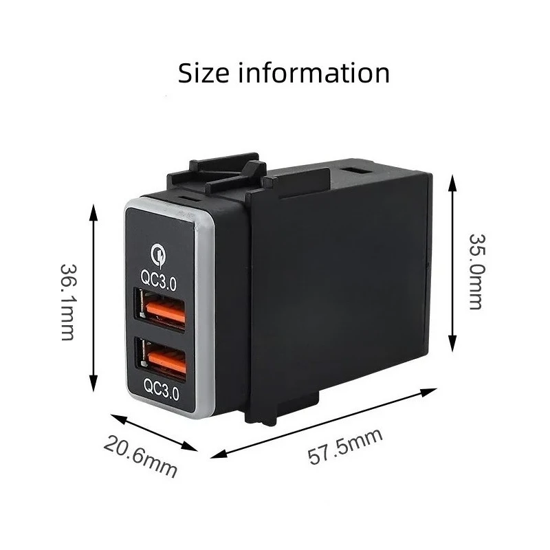 

AADD-For NISSAN TIIDA LIVINA GENISS X-TRAIL QASHQAI ALTIMA MARCH MURANO SUNNY Patrol Y62 QC3.0 Vehicle Fast Charging USB Connec