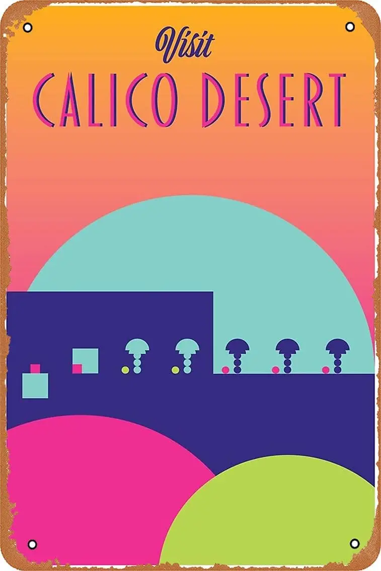 1p,Wall Decor Sign - Calico Desert - Stardew Valley Travel Poster Poster -  Inch Vintage Look Metal Sign,Bar, Man CAVE Art Decor