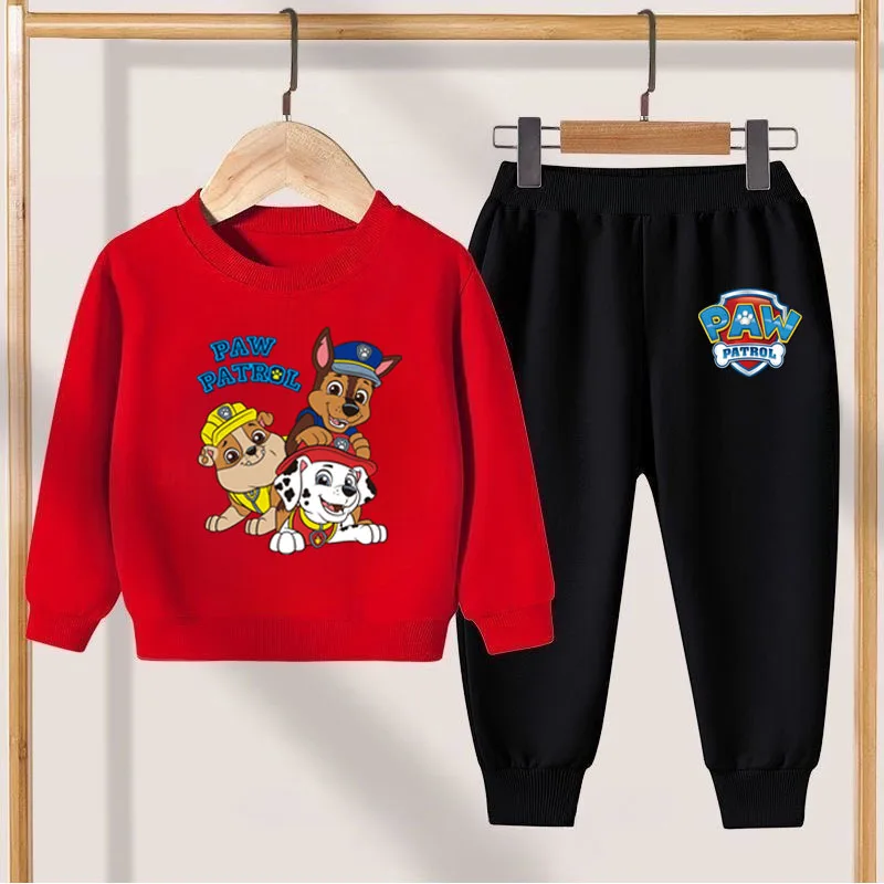 PAW PATROL Cartoon Print Children's Clothing Sets Spring Autumn Boys Breathable Pullover and Pant 2pcs Suit Kids Thin Sweatsuit