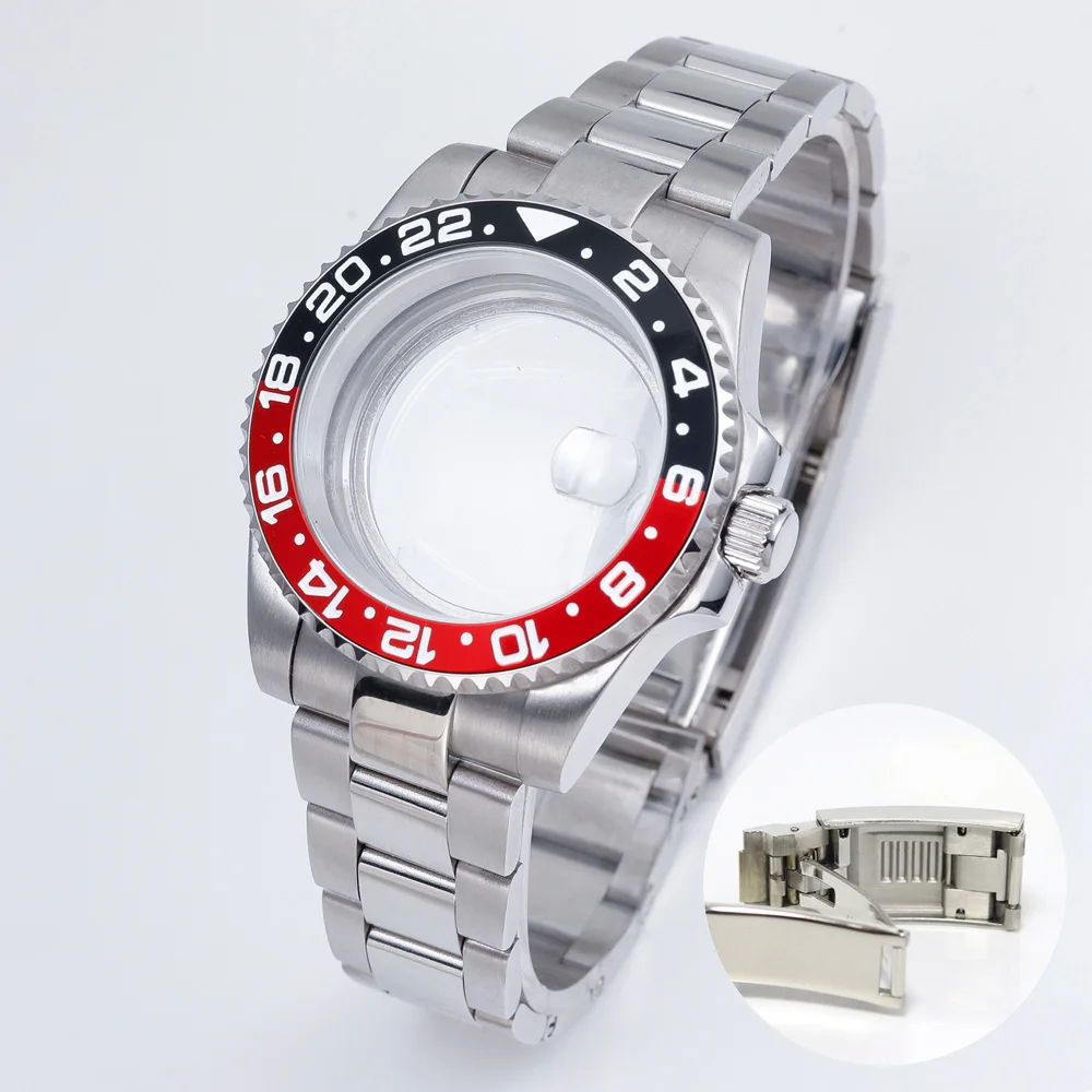 40mm NH34 NH35 NH36 Watch Case Accessories for Oyster Band SUB Watch Maker 120clicks BGW9 blue lume Bezel